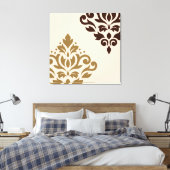 Toile Défiler Damask Art I Gold & Brown sur Crème (Insitu(Chambre))