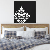 Toile Défiler Damask Off-set I Blanc sur noir (Insitu(Chambre))