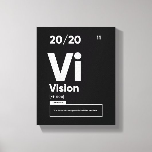 Toile Définition de la vision | Affiche motivationnelle (Recto)