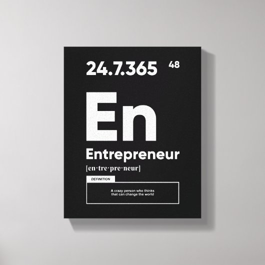 Toile Définition de l'entrepreneur | Affiche motivationn (Recto)