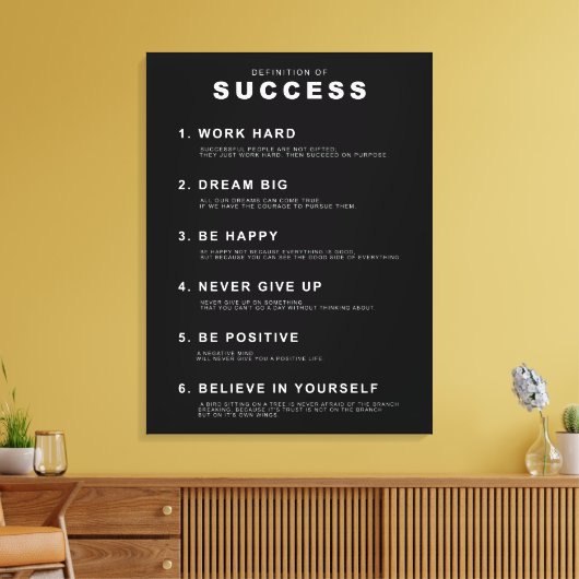 Toile Définition du succès | Citation motivationnelle (Insitu(Salon))