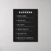 Toile Définition du succès | Citation motivationnelle (Recto)