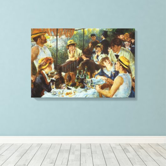 Toile Déjeuner de la fête nautique par Pierre Renoir (Insitu (Plancher de Bois))