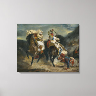 Toile Delacroix Le combat des Giaour et Hassan