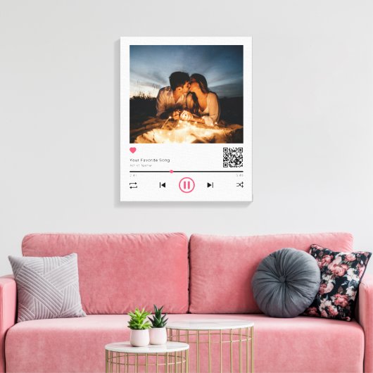 Toile Delicate Couple Customisé QR Code Toute Chanson Ph (Insitu(Salon))