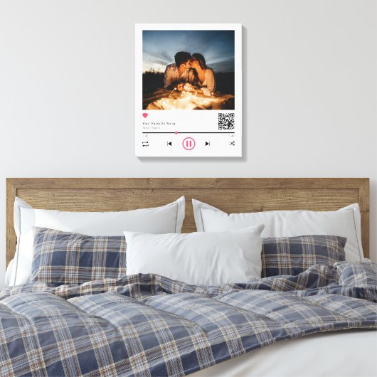 Toile Delicate Couple Customisé QR Code Toute Chanson Ph (Insitu(Chambre))
