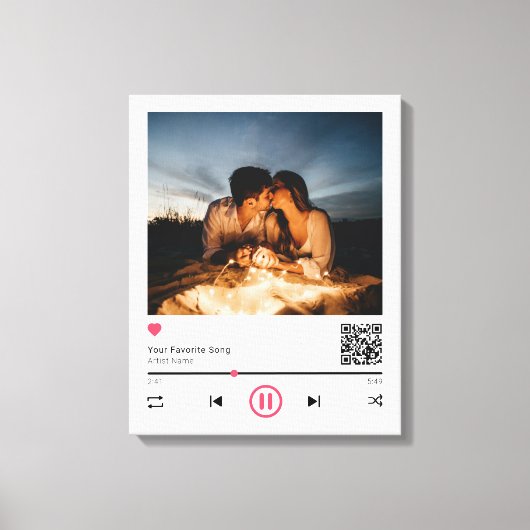 Toile Delicate Couple Customisé QR Code Toute Chanson Ph (Recto)