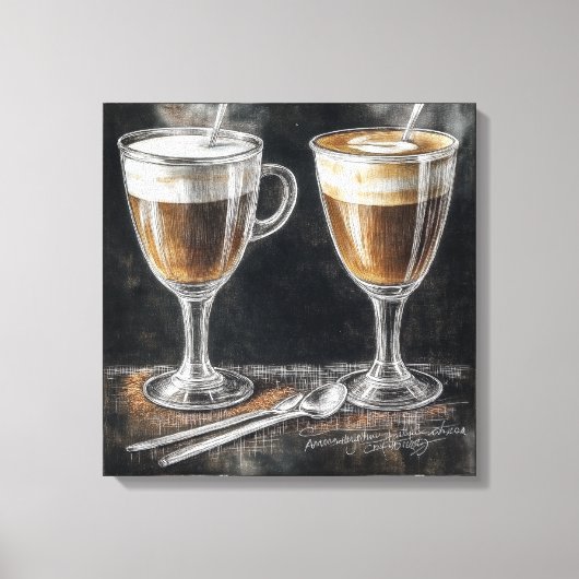 Toile Délicieuses Boissons De Café (Recto)