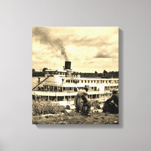 Toile Delta Queen Steamboat Mississippi River Art