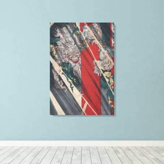 Toile Demon japonais Ukiyo-e Yokai Ibaraki par Yoshitosh (Insitu (Plancher de Bois))