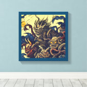 Toile Démons de fantasy - Gravure sur bois 4 (Insitu (Plancher de Bois))