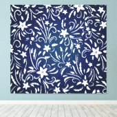 Toile Denim Blooms : Floral Pattern Arrière - plan (Insitu (Plancher de Bois))