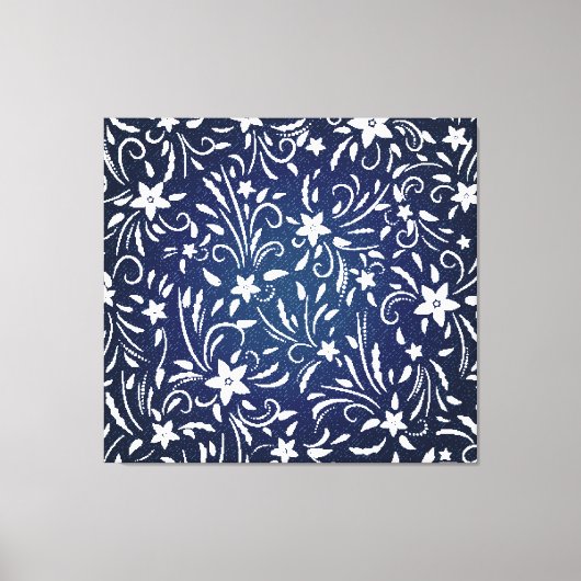 Toile Denim Blooms : Floral Pattern Arrière - plan (Recto)