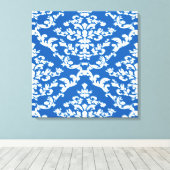 Toile Denim Blue Bold Damask @ Emporiomoffa (Insitu (Plancher de Bois))