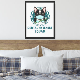 Toile Dental Hygienist French Bulldog décoration murale