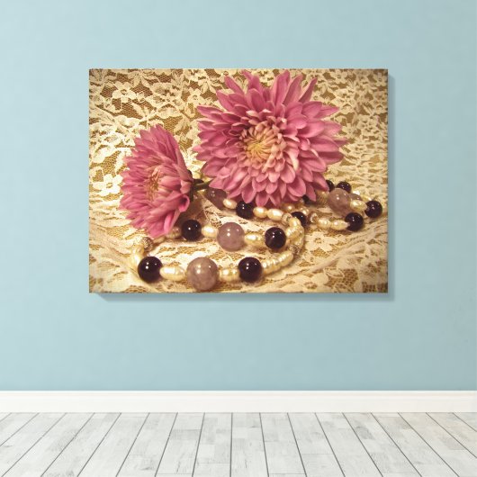 Toile Dentelles, perles et mamans (Insitu (Plancher de Bois))