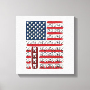 Toile Dentiste Patriotique Dent Drapeau