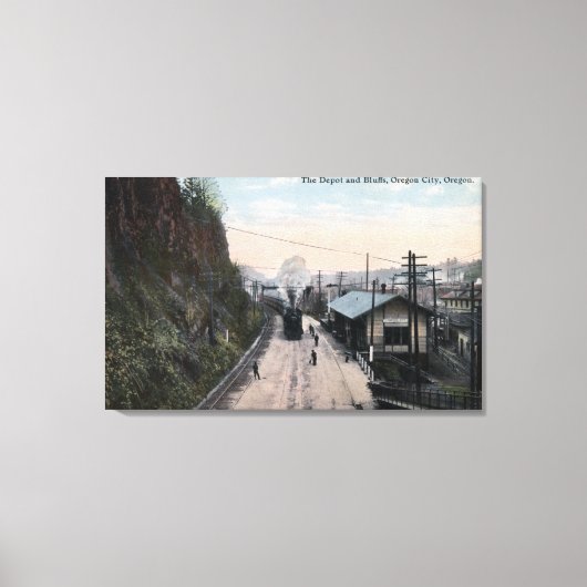 Toile Dépôt ferroviaire et Bluffs City, OU (Recto)