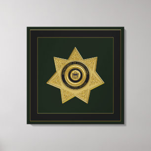 Toile Dept of Corrections, Officier Badge Canvas Grn-Bla