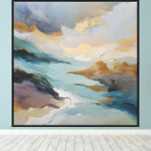 Toile Dérive des marées dorées (Insitu (Plancher de Bois))