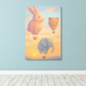 Toile Des ballons de rêve au lever du soleil (Insitu (Plancher de Bois))