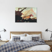 Toile Des galions se sont échoués sur un rivage rocheux (Insitu(Chambre))