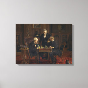 Toile Des gentillesses jouent à un jeu d'échecs (Thomas