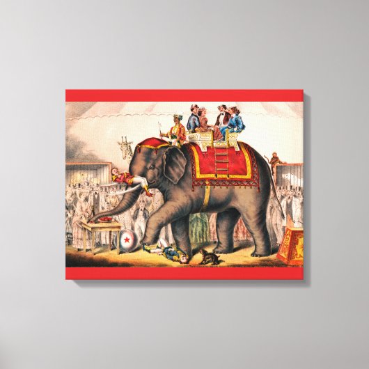 Toile Des Hommes Accompagnent Un Acte De Cirque Avec Un (Recto)