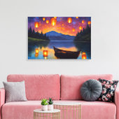 Toile Des lanternes flottantes flottent dans le ciel (Insitu(Salon))