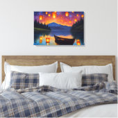 Toile Des lanternes flottantes flottent dans le ciel (Insitu(Chambre))