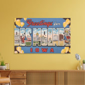 Toile Des Moines, Iowa - Grandes Lettres Scènes 2 (Insitu(Salon))