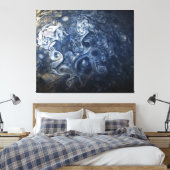 Toile Des nuages bleus scintillants de la planète Jupite (Insitu(Chambre))