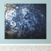 Toile Des nuages bleus scintillants de la planète Jupite (Insitu (Plancher de Bois))