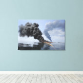 Toile Des nuages sombres de fumée et de feu émergent 3 (Insitu (Plancher de Bois))