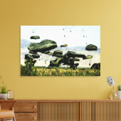 Toile Des paquets de nourriture et d'eau sont livrés par (Insitu(Salon))