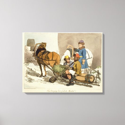 Toile Des péchés apportent du poisson vivant au marché, (Recto)