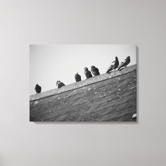 Toile Des pigeons sur le toit (Recto)
