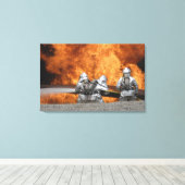 Toile Des pompiers neutralisent un incendie (Insitu (Plancher de Bois))