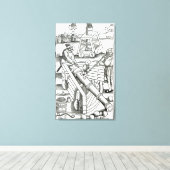 Toile Des soldats tirent sur un canon (Insitu (Plancher de Bois))