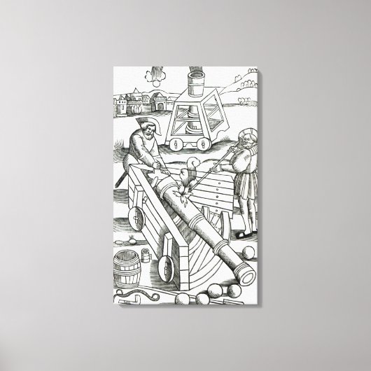 Toile Des soldats tirent sur un canon (Recto)