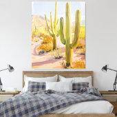 Toile Desert Cactus Painting, Southwestern Wall Art (Insitu(Chambre))