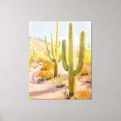Toile Desert Cactus Painting, Southwestern Wall Art (Recto)