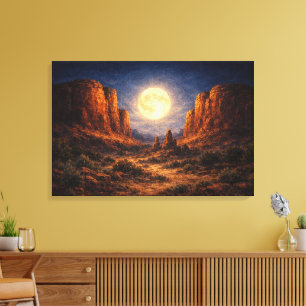 Toile Désert Minuit : Le Mesa Lumineux