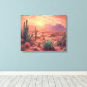Toile Desert Sequoia Cactus Colorant Sunrise Art (Insitu (Plancher de Bois))