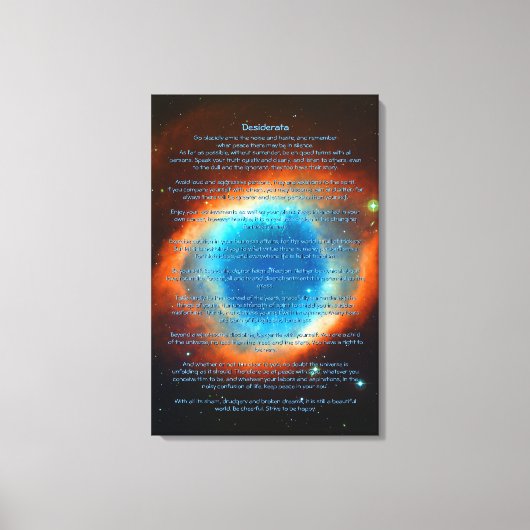 Toile Desiderata Poem, Helix Nebula, Galaxies et étoiles (Recto)