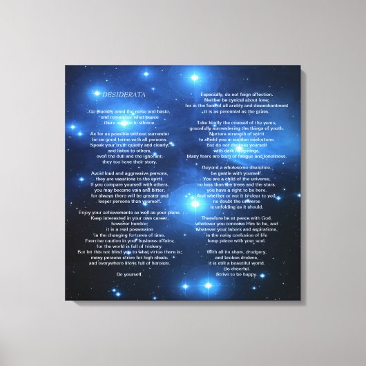 Toile Desiderata sur Pleiades Galaxy (Recto)