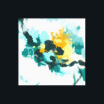 Toile Design Abstrait moderne Turquoise et Jaune peint<br><div class="desc">Belle peinture abstraite moderne transformée en ce design coussin charmant - inspiré par les vagues et le coucher du soleil à l'horizon</div>