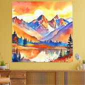 Toile Design d'art de Sunset Mountain (Insitu(Salon))