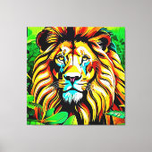 Toile Design d'art pop de Jungle Lion (Recto)