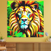 Toile Design d'art pop de Jungle Lion (Insitu(Salon))